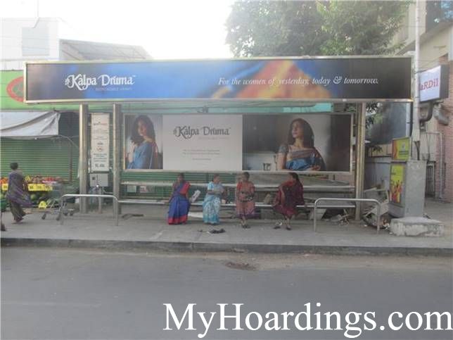 BQS Branding Agency at CIT Colony Bus Stop in Chennai, Hoardings Rates at Bus Stop in Chennai